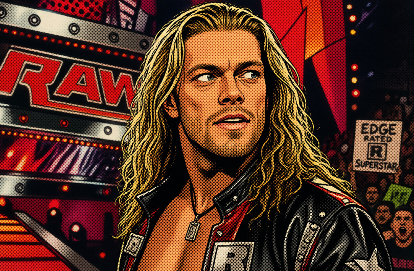 AI-generated image of Edge on a 2005 episode of Monday Night Raw
